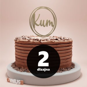 [2 dizajna] Toper za tortu s natpisom KUM ili KUMA