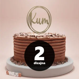 [2 dizajna] Toper za tortu s natpisom KUM ili KUMA