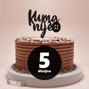[5 dizajna] Toper za tortu s natpisom KUM ili KUMA nije dugme