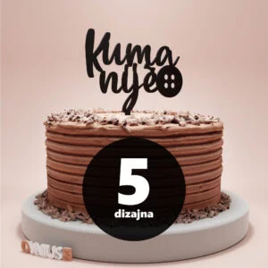 [5 dizajna] Toper za tortu s natpisom KUM ili KUMA nije dugme