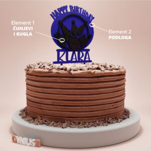 Toper za rođendan HAPPY BIRTHDAY KUGLANJE sa IMENOM