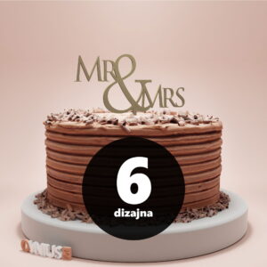 [6 dizajna] Toper za vjenčanje s natpisom MR & MRS