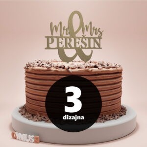 3 različita dizajna topera mr & mrs s prezimenom