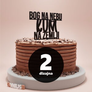 [2 dizajna] Toper za tortu BOG NA NEBU KUM NA ZEMLJI