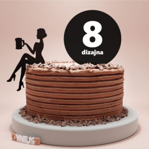 [8 dizajna] Toper za tortu DAMA KOJA SJEDI LADY ELEGANT