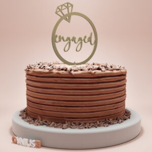 Toper za tortu ENGAGED s prstenom