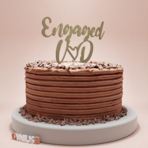PERSONALIZIRANI toper za tortu ENGAGED s inicijalima