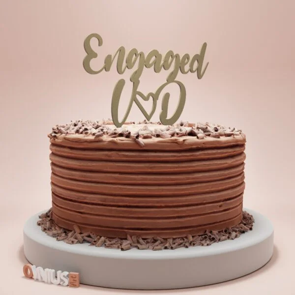 PERSONALIZIRANI toper za tortu ENGAGED s inicijalima