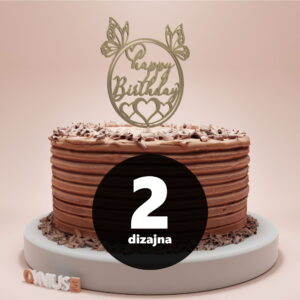 [2 dizajna] Toper za rođendan HAPPY BIRTHDAY s LEPTIRIMA