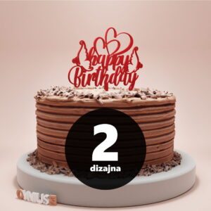 [2 dizajna] Toper za rođendan HAPPY BIRTHDAY sa SRCEM