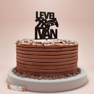 PERSONALIZIRANI GAMERSKI toper za tortu LEVEL JOYSTICK sa BROJEM I IMENOM