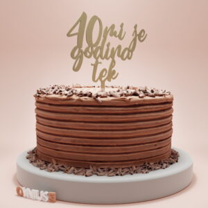Toper za rođendan s natpisom 40 MI JE GODINA TEK