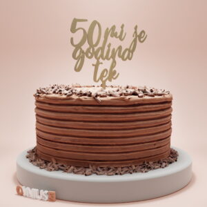 Toper za rođendan s natpisom 50 MI JE GODINA TEK