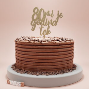 Toper za rođendan s natpisom 80 MI JE GODINA TEK