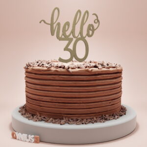 Toper za tortu s natpisom hello 30.