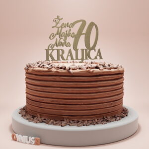 Toper za ROĐENDAN s natpisom ŽENA MAJKA NONA KRALJICA i BROJEM