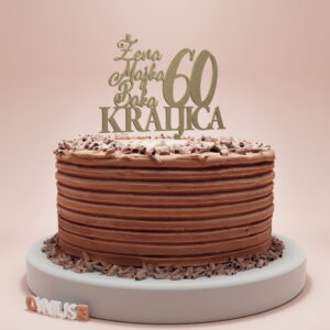 Toper za ROĐENDAN s natpisom ŽENA MAJKA BAKA KRALJICA i BROJEM