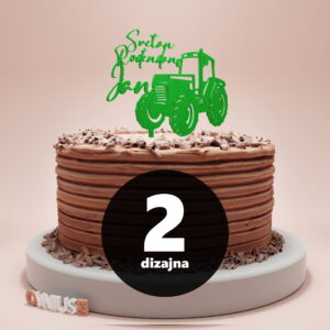 PERSONALIZIRANI toper s natpisom SRETAN ROĐENDAN TRAKTOR s IMENOM