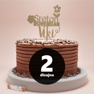 [2 dizajna] PERSONALIZIRANI toper SRETAN ROĐENDAN CVIJEĆE s IMENOM