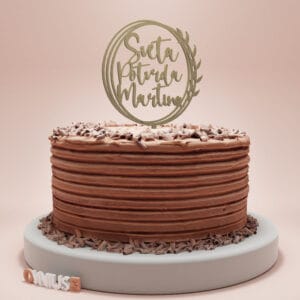 Toper za tortu sveta potvrda u krugu s imenom