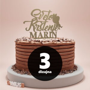 3 različita dizajna topera sveto Krštenje s imenom