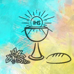 Simbol kaleža, hostije, kaleža i krune.