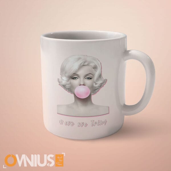 Šalica #Evo sve trčim – Marilyn Monroe s balonom