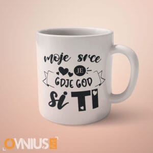 Personalizirana šalica Moje srce je gdje god si ti