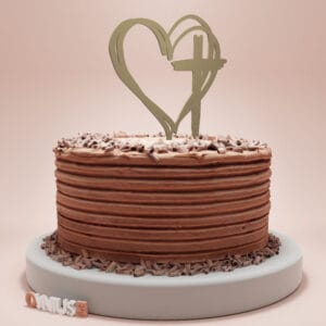 Toper za tortu dva srca s križem