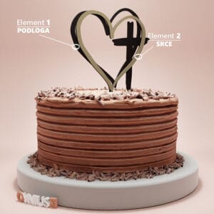 Personalizirani toper dva srca i križ