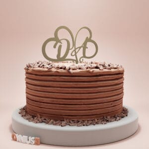 Toper za tortu 2 srca s inicijalima