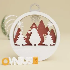 Božićna 3D kuglica za bor s motivom Djeda Mraza