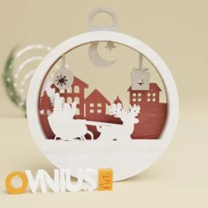 Božićna 3D kuglica za bor djed mraz sa sobom