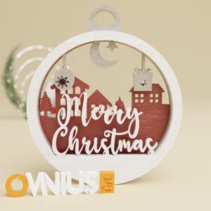 Božićna 3D kuglica za bor merry christmas