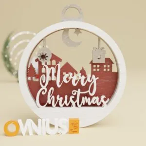 Božićna 3D kuglica za bor merry christmas