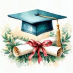 Kapa i diploma s lovorovim vijencem