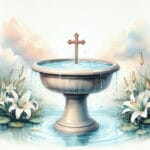 Krsna zdjelica s križem i cvijećem