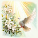 Golub s maslinovom grančicom i svjetlom