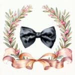 Crna mašna obrubljena lovorovim vijencem