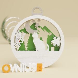 Božićna 3D kuglica za bor mačka i šape