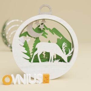 Božićna 3D kuglica za bor jelen