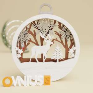 Božićna 3D kuglica za bor sob s pahuljicama