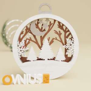 Božićna 3D kuglica za bor tri bora i mjesec