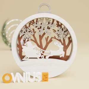 Božićna 3D kuglica za bor djed mraz jedan sob