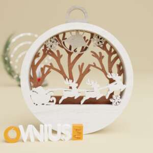 Božićna 3D kuglica za bor djed mraz s tri soba