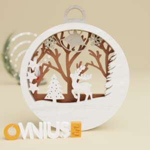 Božićna 3D kuglica za bor veseli sob i bor