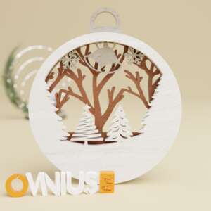 Božićna 3D kuglica za bor kolekcija borova