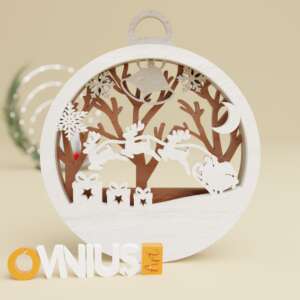 Božićna 3D kuglica za bor djed mraz i pokloni