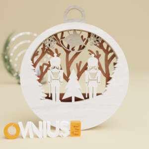 Božićna 3D kuglica za bor orasar i borovi