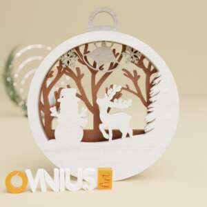 Božićna 3D kuglica za bor snjegovic sob bor